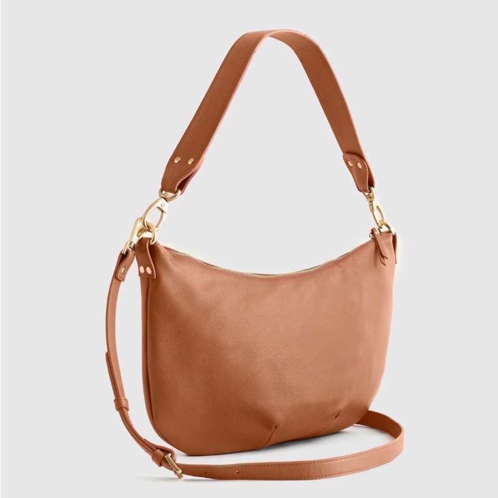 Quince Italian Leather Convertible Crescent Shoulder Bag